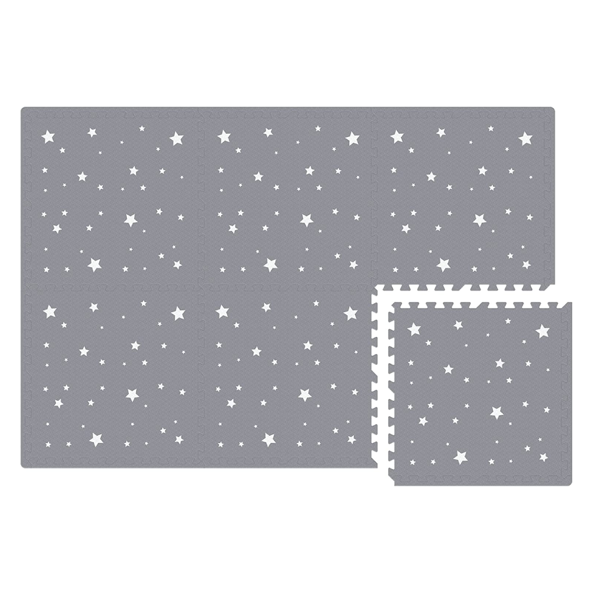 Tapete de Estrellas Blancas- Gris Obscuro