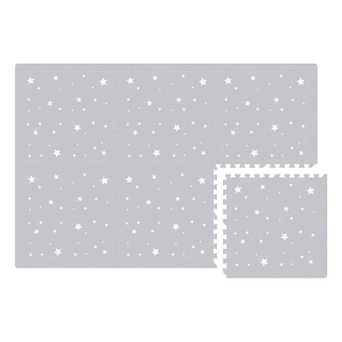 Tapete de Estrellas Blancas- Gris Claro
