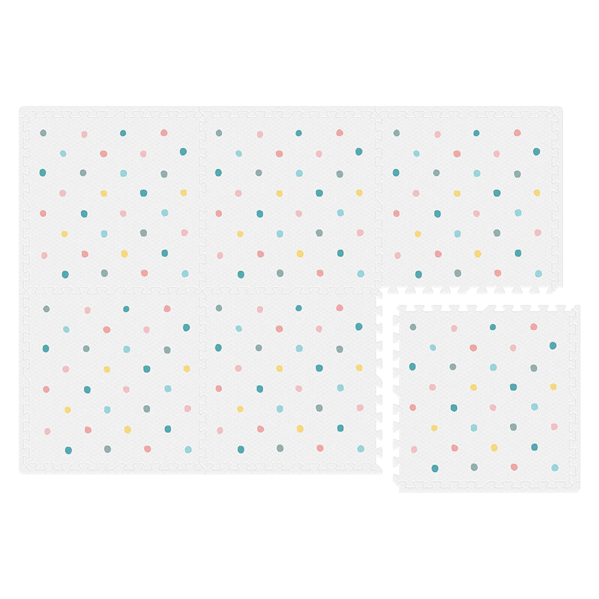 Tapete Armable Blanco con Puntos de Colores