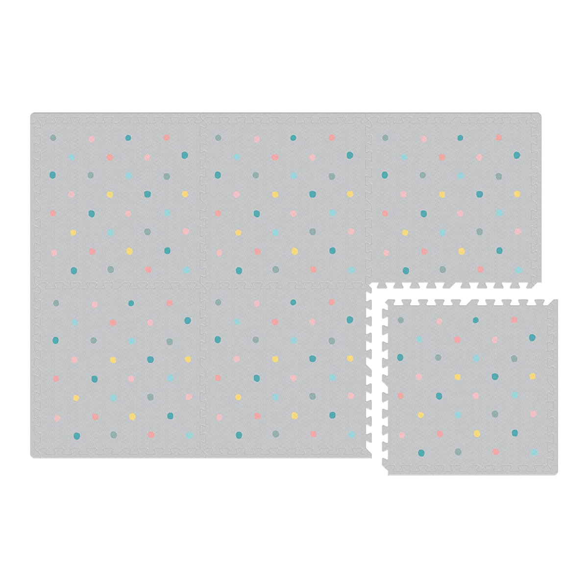 Tapete Armable Gris con Puntos de Colores