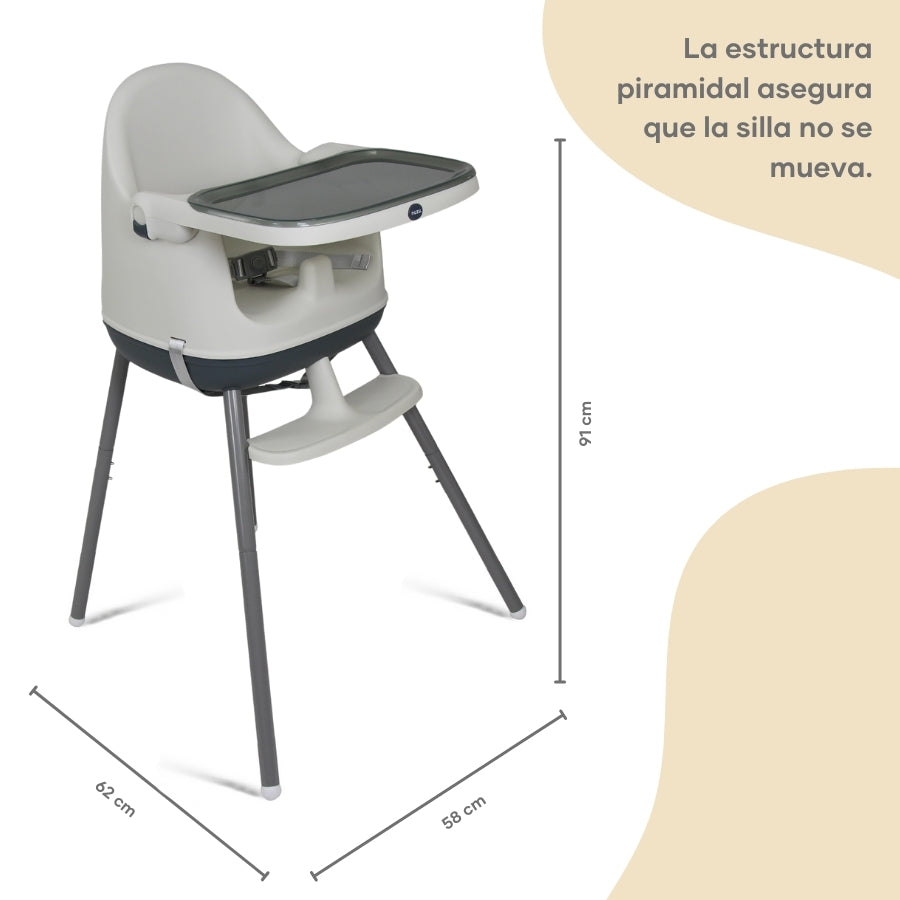 Silla Alta y Booster Multifuncional Gris