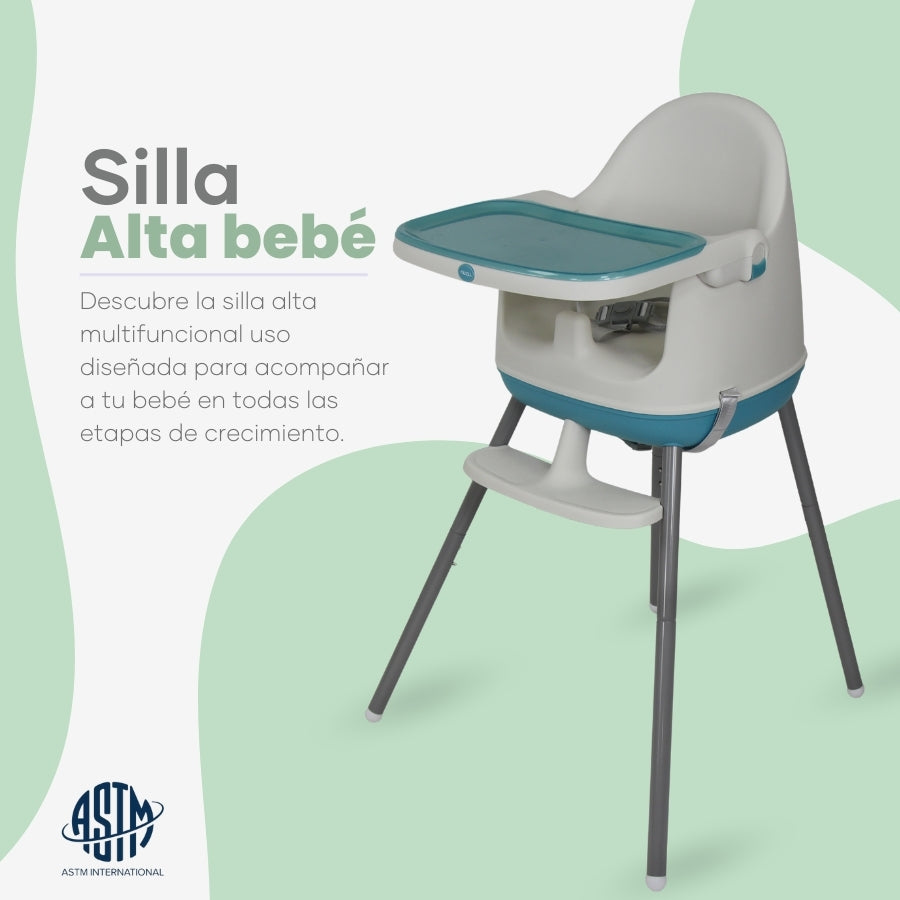 Silla Alta y Booster: Multifuncional Azul 3 en 1