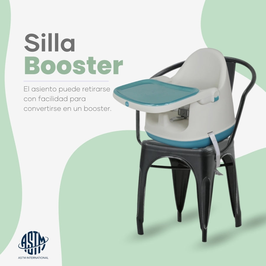 Silla Alta y Booster: Multifuncional Azul 3 en 1