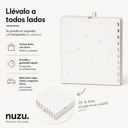 Tapete blanco de Estrellas Beige