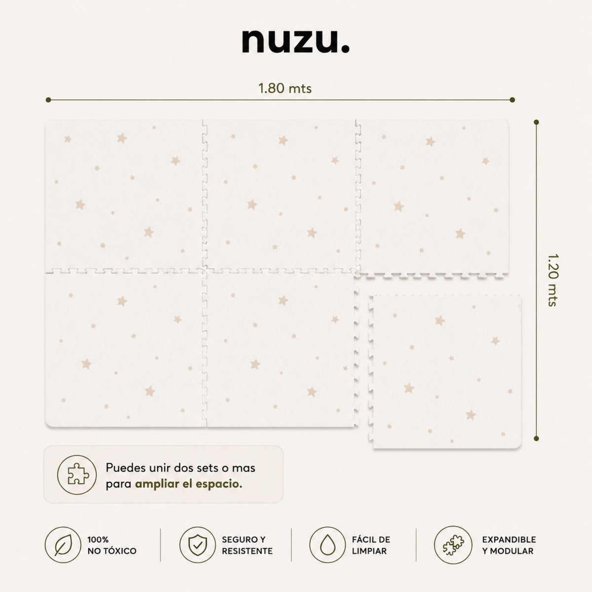 Tapete blanco de Estrellas Beige
