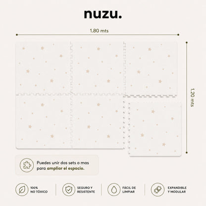 Tapete blanco de Estrellas Beige