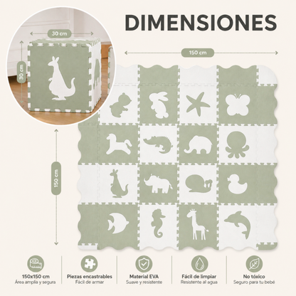 Tapete de Animales - Verde