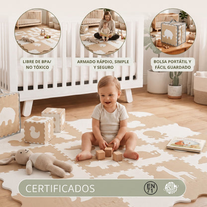 Tapete de Animales - Beige