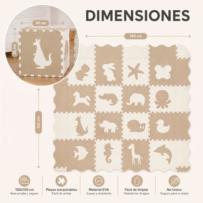 Tapete de Animales - Beige