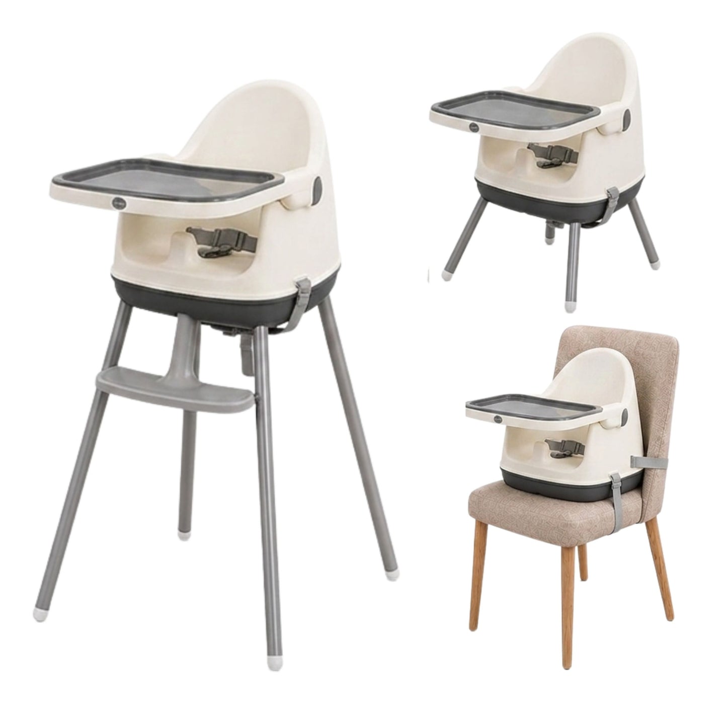 Silla Alta y Booster Multifuncional Gris