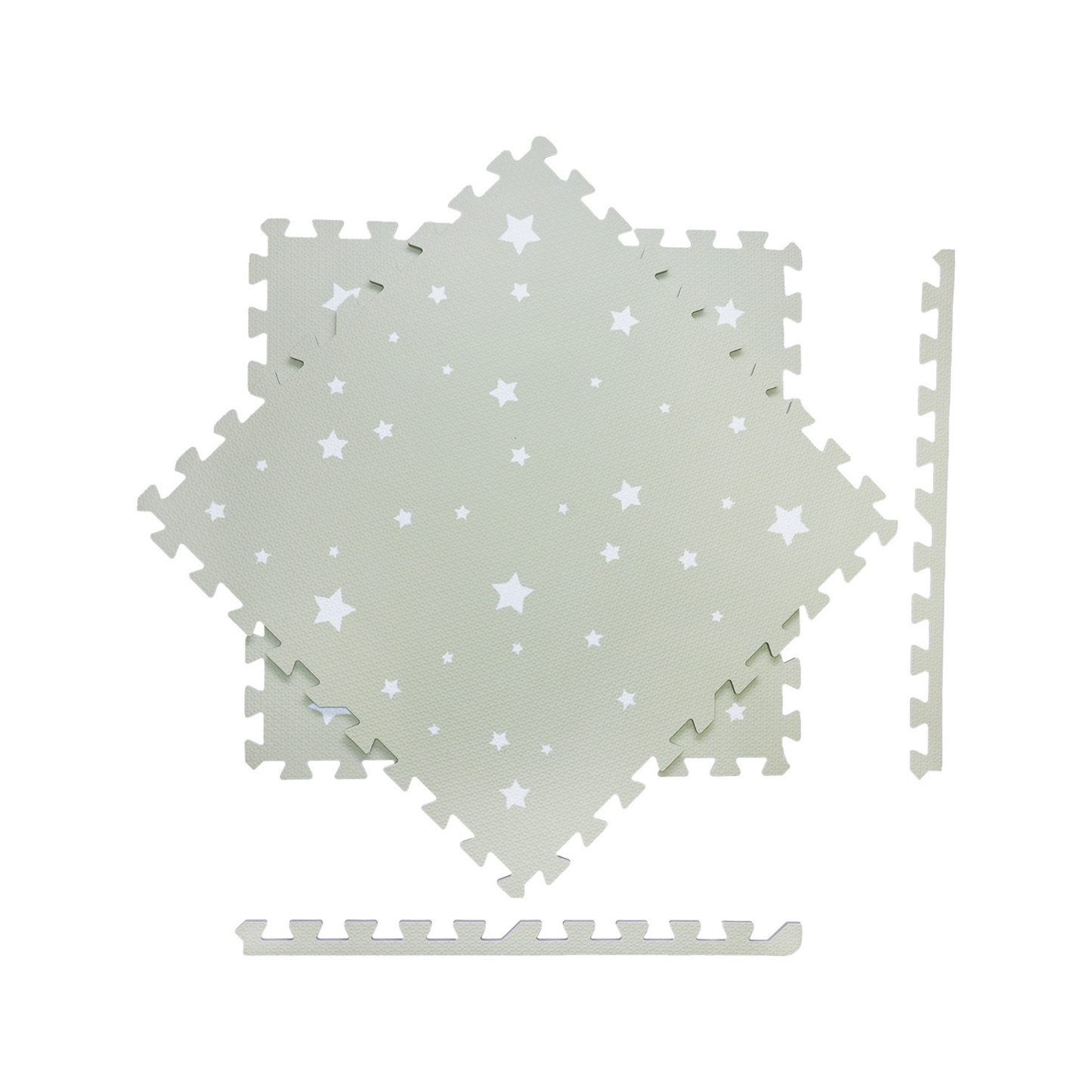 Tapete de Estrellas Blancas- Verde claro