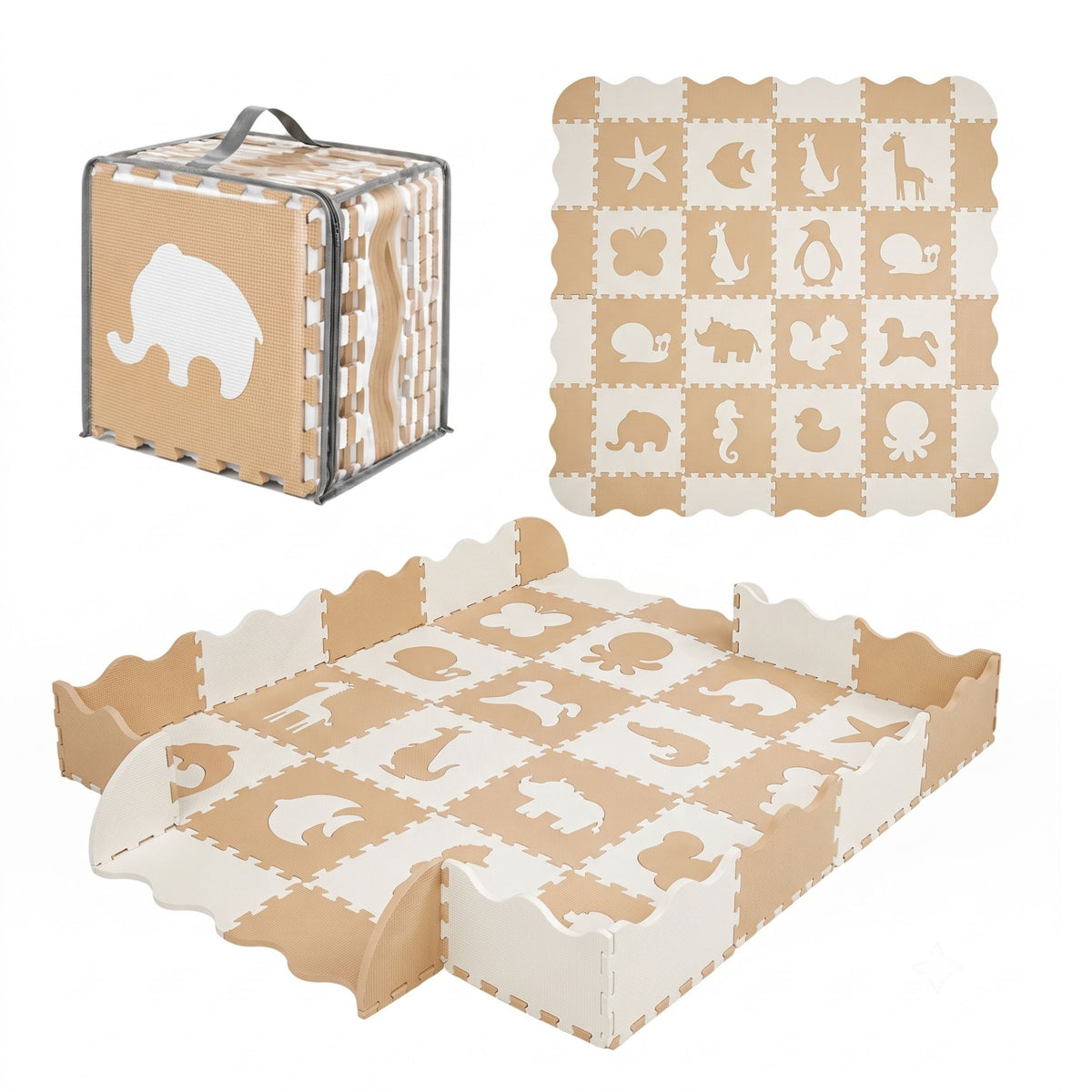 Tapete de Animales - Beige