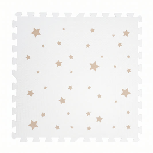 Tapete blanco de Estrellas Beige