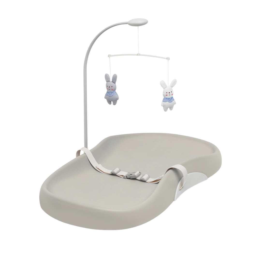 Cambiador de Bebé Antideslizante con Cinturón de Seguridad y Móvil de Juguetes